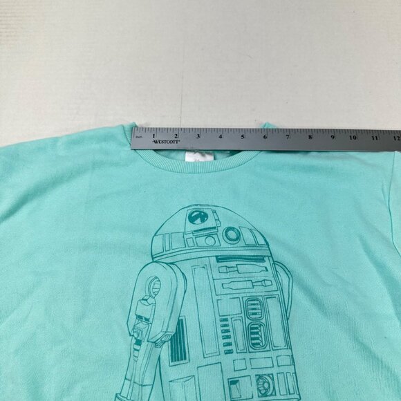 Disney Star Wars Youth Size Large 10-12 Sweatshirt R2-D2 Graphic Green NWOT - Picture 8 of 14